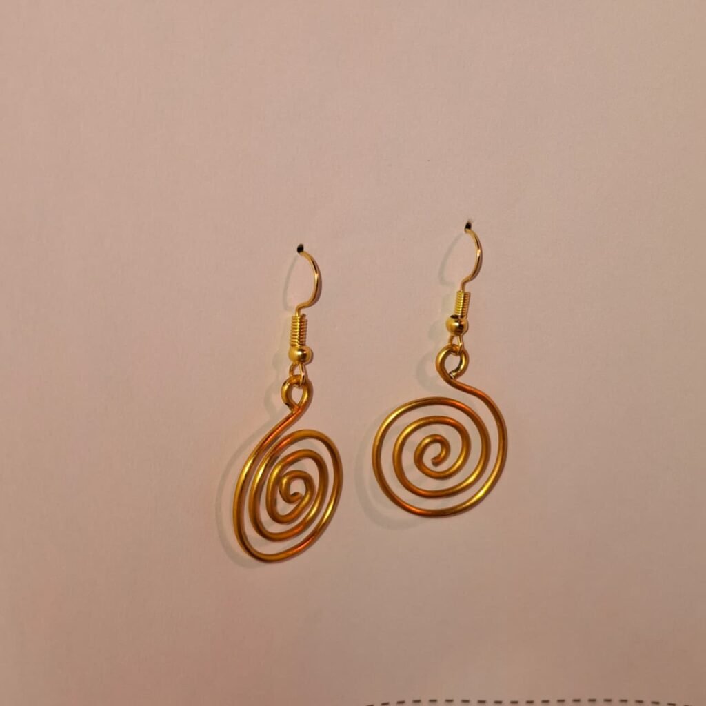 Golden Spiral Wired Earrings | Elegant Wired Earrings