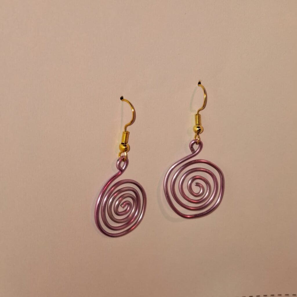Pink Spiral Wired Earrings | Elegant Wired Earrings