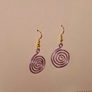 Pink Spiral Wired Earrings | Elegant Wired Earrings