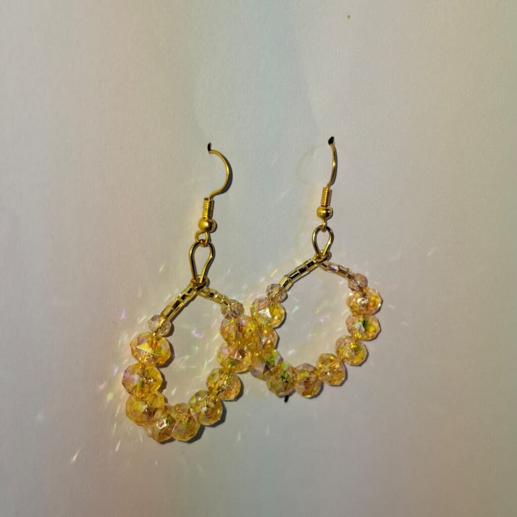 Golden Beaded Sunshine Earrings 6