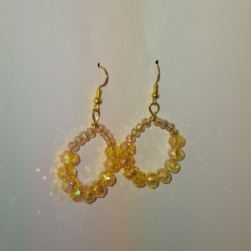 Golden Beaded Sunshine Earrings 5