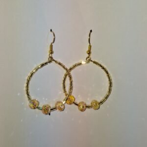 Golden Beaded Sunshine Earrings 4