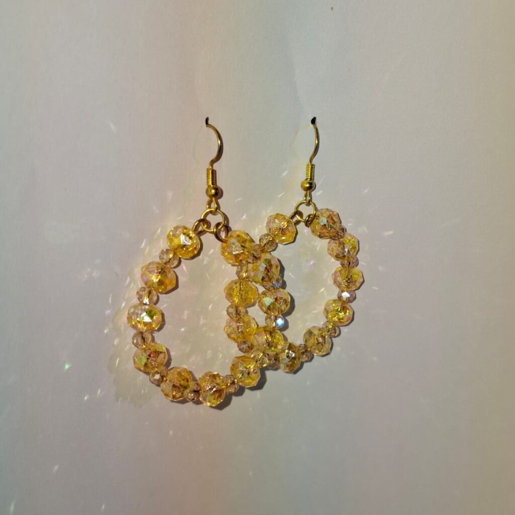 Golden Beaded Sunshine Earrings 2