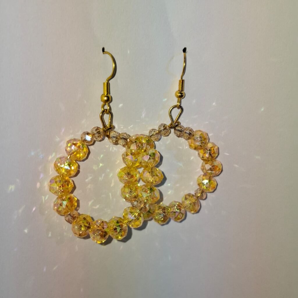 Golden Beaded Sunshine Earrings 1