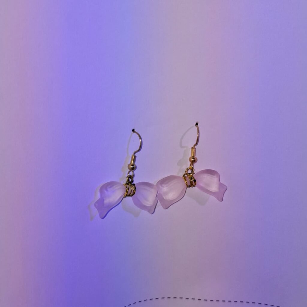 Bow Earrings- Pink