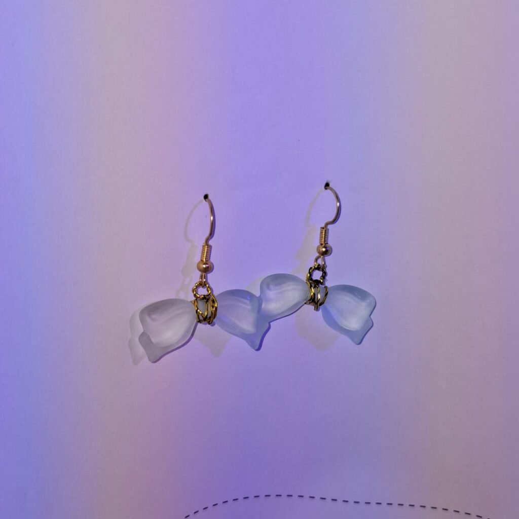 Bow Earrings- Blue